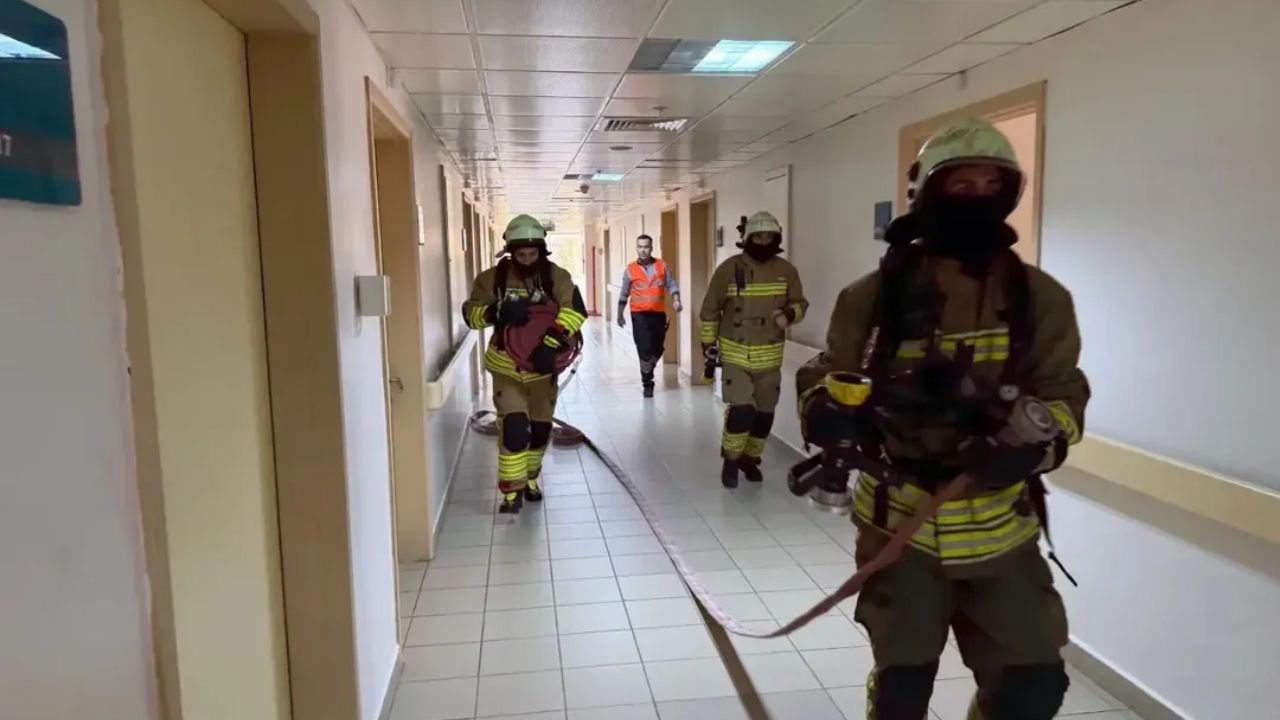  Atatürk Hastanesi'nde Gerçeği Aratmayan Yangın Tatbikatı