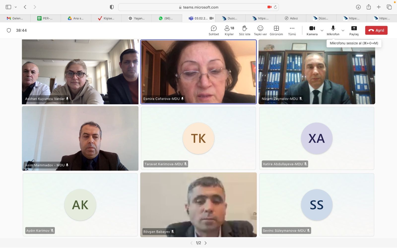 AZERBAYCAN MİNGEÇEVİR DEVLET ÜNİVERSİTESİ İLE YAPILAN PROTOKOL ÇERÇEVESİNDE İLK ETKİNLİK GERÇEKLEŞTİ