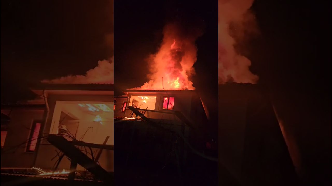BEYKÖY'DE 2 KATLI EV YANDI