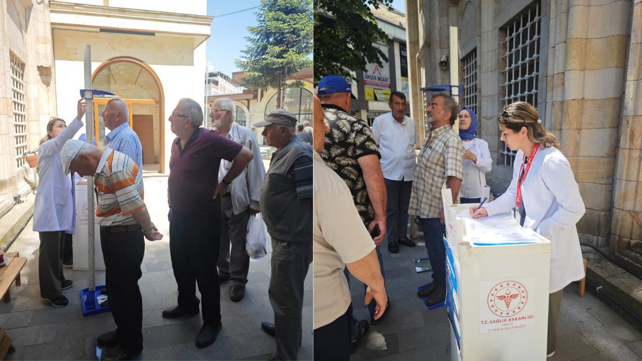 CEDİDİYE CAMİİ ÖNÜNDE SAĞLIKLI YAŞAM İÇİN İDEAL KİLO ÖLÇÜMÜ YAPILDI