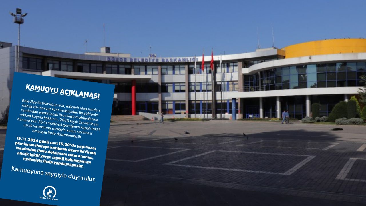 DÜZCE BELEDİYESİ'NDEN İHALE AÇIKLAMASI