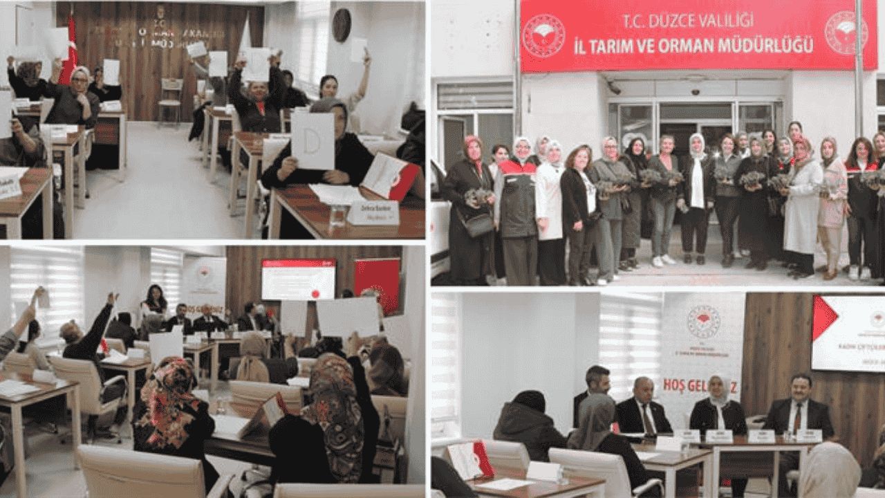 DÜZCE'DE KADIN ÇİFTÇİLER BİLGİYLE YARIŞTI