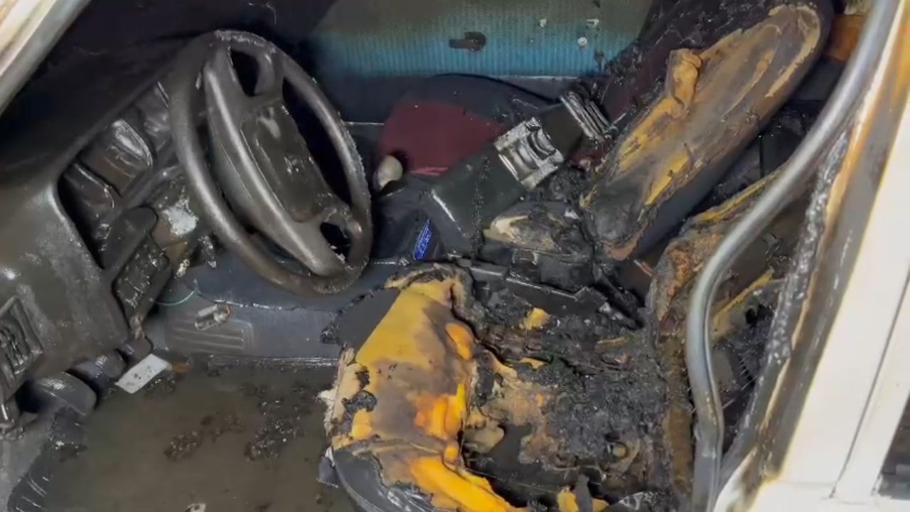 DÜZCE'DE KUNDAKLAMA ŞÜPHESİ 1 ARAÇ YANDI