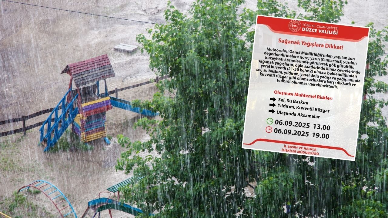 Düzce'de Kuvvetli Yağış Bekleniyor Valilik Uyardı