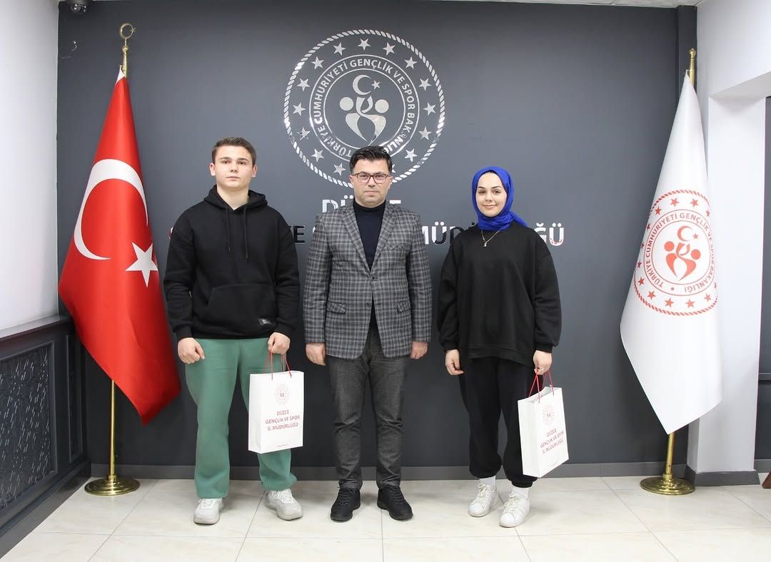 DÜZCE'NİN YILDIZ SPORCULARINDAN İSA YAZICI'YA ZİYARET 