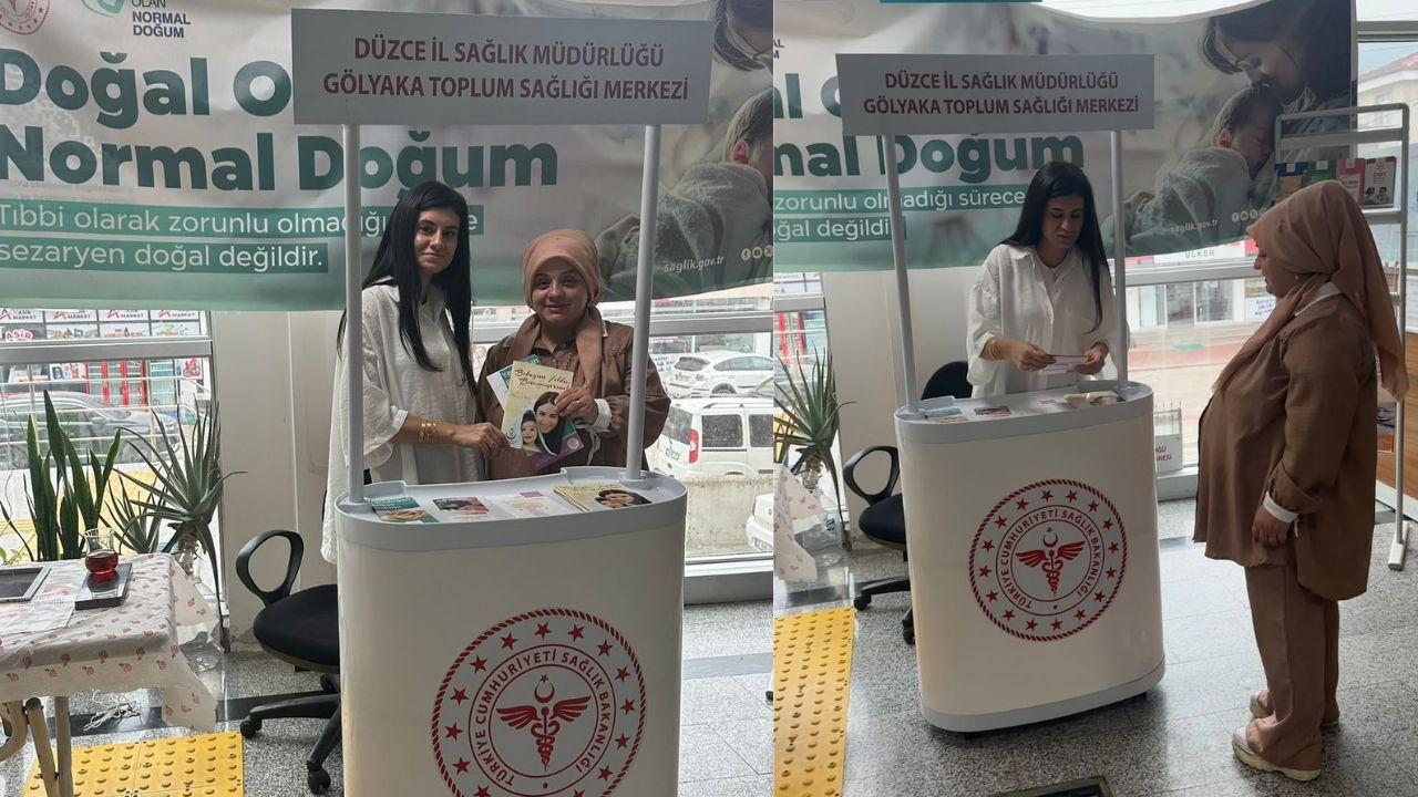 Gölyaka Devlet Hastanesi'nde Doğal Olan Normal Doğum Farkındalık Standı Açıldı