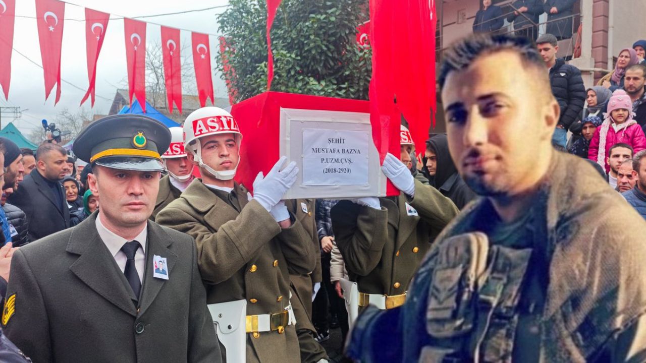 ŞEHİT PİYADE UZMAN ÇAVUŞ MUSTAFA BAZNA SON YOLCULUĞUNA UĞURLANDI
