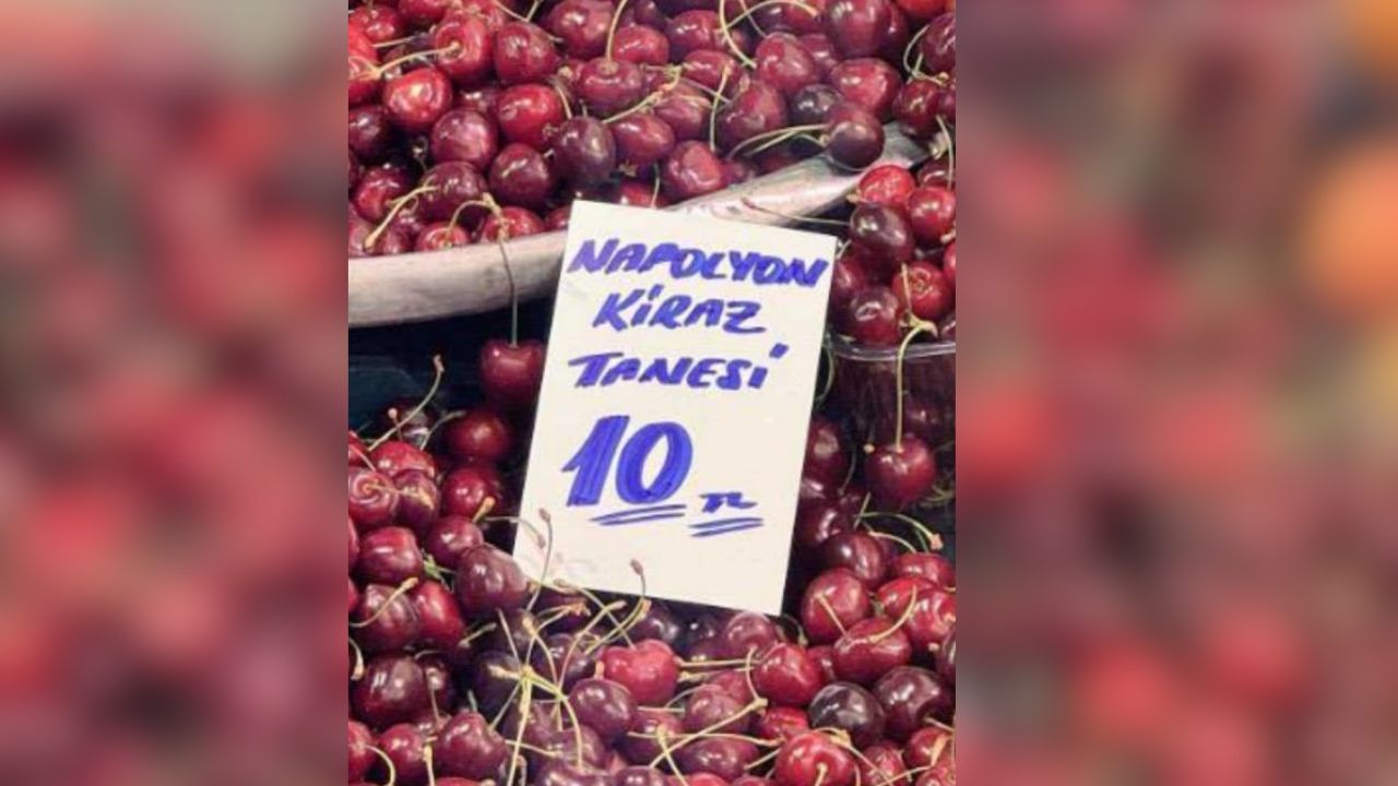 TÜRKİYE'DE MEYVE LÜKSÜ NAPOLYON KİRAZIN TANESİ 10 TL'YE SATILIYOR
